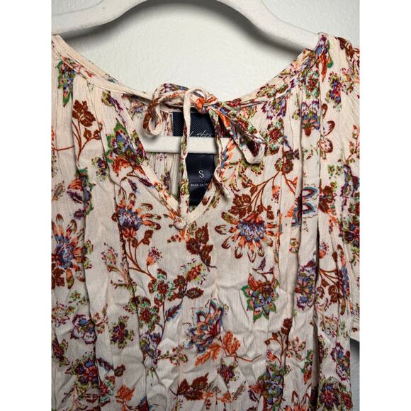 Daytrip Women's Floral Cap Sleeve Flowy Blouse Size Small Boho Chic - Picture 2 of 8